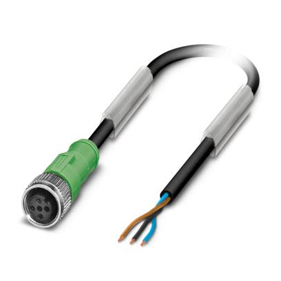 Phoenix Contact Free Ends to Straight Female 3 way M12 Sensor Actuator Cable, 3m