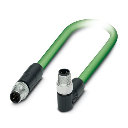 Phoenix Contact, 10m Cat5, Green M8 to Male M8 Male, Shielded Shielded, Terminated Polyurethane Sheath