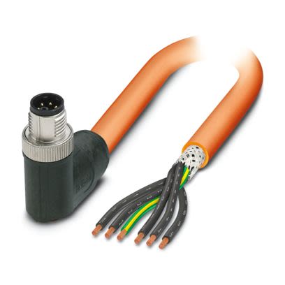 Phoenix Contact SAC, 10m 6 Core, Orange Polyurethane PUR Power Cable +80°C