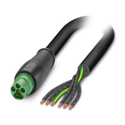 Phoenix Contact SAC 2.5 mm² 6 Core Power Cable, Black Polyurethane PUR, 10m
