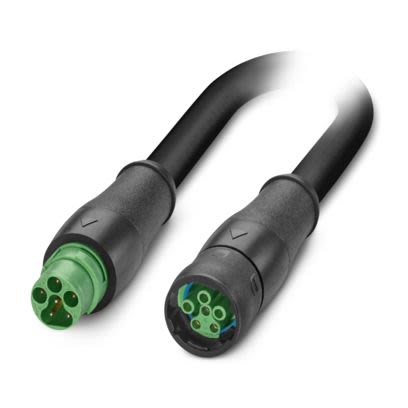 Phoenix Contact 6-PUR/S15FS PE, SAC-6P-S15MS/ 0, Power, 600mm 6 Core, Black Polyurethane PUR Power Cable +80°C