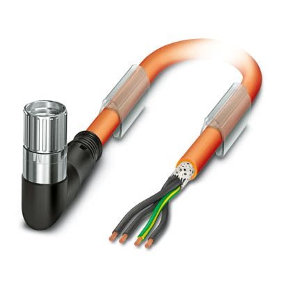 Phoenix Contact 1620425, Armoured, 5m 4+3+PE Core, Orange Power Cable +105°C