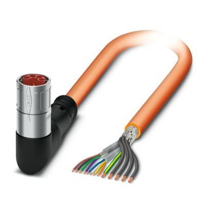 Phoenix Contact 1622234, Armoured, 5m 4+4+4+PE Core, Orange Power Cable +105°C