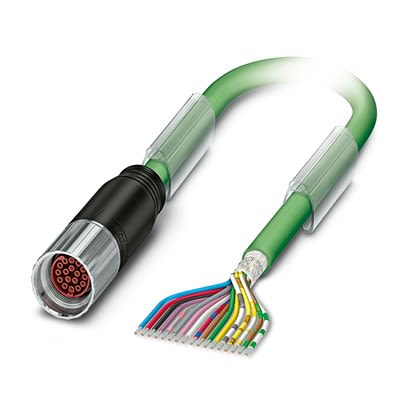 Phoenix Contact 1624780, Power, 2m 17 Core, Green Thermoplastic Polyurethane TPU Power Cable +105°C