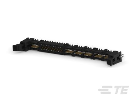 TE Connectivity CROWN EDGE Series Vertical Receptacle Edge Connector, Board Mount, 30-Contacts, 2.5mm Pitch, Surface