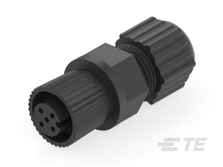 TE Connectivity Industrial Circular Connectors, 5 Contacts, Cable Mount, M12 Connector, Socket, Female, IP67, M12 Series