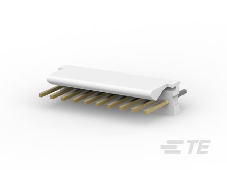 TE Connectivity MTA 100 Series Vertical Cable Mount PCB Header, 10 Contact(s), 2.54mm Pitch, 1 Row(s), Shrouded,