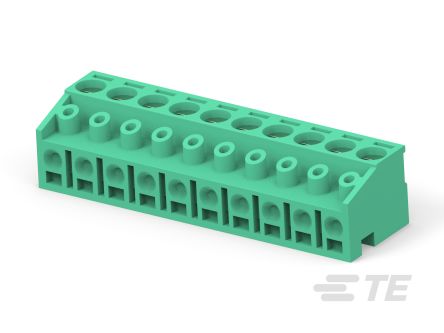 TE Connectivity, 5mm Pitch, Buchanan, 10 Way, Vertical, Pluggable Terminal Block, Plug, Board Mount, Push In