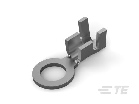 TE Connectivity, 41472 Uninsulated Ring Terminal, M4 (#8) Stud Size, Silver