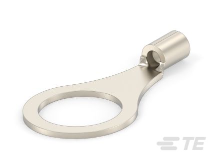 TE Connectivity, SOLISTRAND Uninsulated Ring Terminal, M10 (3/8) Stud Size, Silver