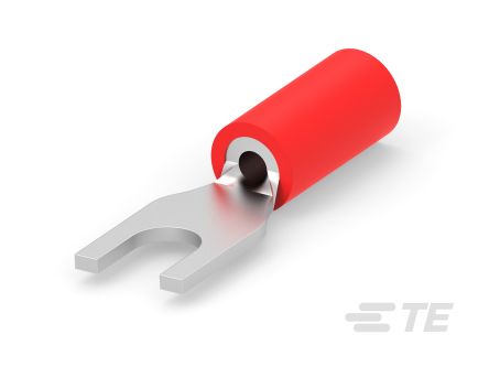 TE Connectivity PLASTI GRIP Red Insulated Spade Connector, Spade Tongue Terminal