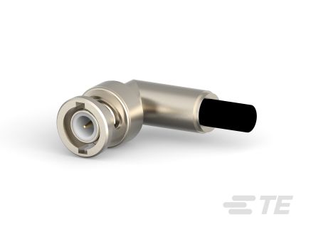 TE Connectivity 2259 Series Plug Cable BNC Connector, 50Ω, Crimp Termination, Right Angled Body