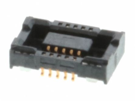 Molex 51338 Series Vertical Board Mount PCB Socket, 10-Contact, 2-Row, 0.4mm Pitch, Surface Mount Termination