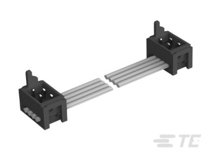 TE Connectivity 2205 Series Flat Ribbon Cable, 10-Way, 200mm Length, Micro-MaTch IDC to Micro-MaTch IDC