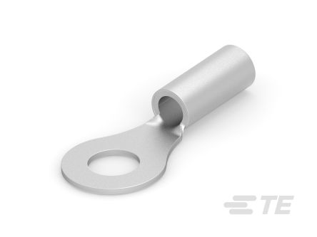 TE Connectivity, DIAMOND GRIP Uninsulated Ring Terminal, M6 Stud Size, Silver
