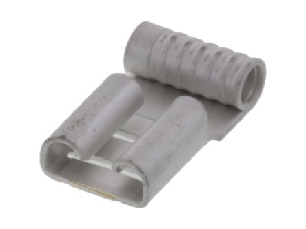 TE Connectivity 19008 Grey Uninsulated Female Spade Connector, Quick Disconnect, 0.81 x 6.35mm Tab Size