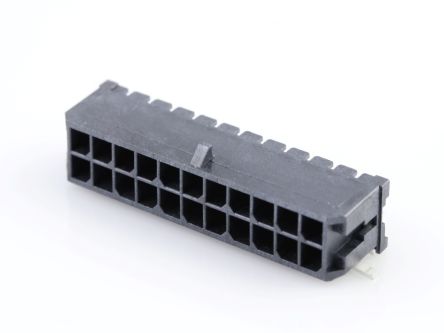 Molex TE Connectivity 43045 Series Right Angle SMT Mount PCB Header, 22 Contact(s), 3mm Pitch, 3 Row(s), Shrouded