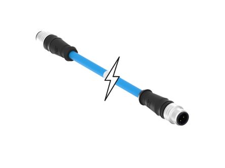 Molex Straight Male M12 to Straight Male M12 Cordset, 40m