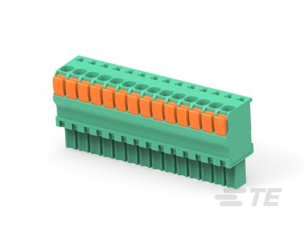 TE Connectivity, 3.5mm Pitch, Buchanan, 14 Way, Vertical, Pluggable Terminal Block, Plug, Wire, Push In Spring