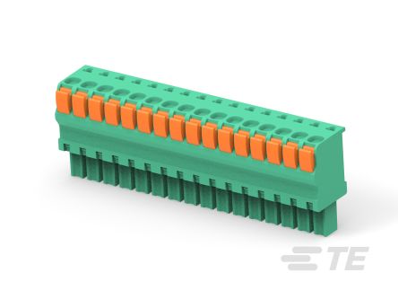 TE Connectivity, 3.81mm Pitch, Buchanan, 16 Way, Vertical, Pluggable Terminal Block, Plug, PCB, Push In Spring