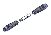Molex Straight Male M12 to Straight Male M12 Cordset, 76m