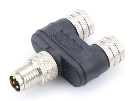 TE Connectivity Industrial Circular Connectors, 4 Contacts, Threaded Mount, M8 Connector, Plug and Socket, Male to