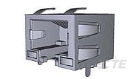 TE Connectivity Ethernet Connector, Panel Mount, Cat3 Right Angle Single Port Port