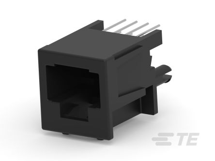 TE Connectivity 3383 Series Female Ethernet Connector, Board Mount, Cat3 Vertical 1 Port 1 -Way