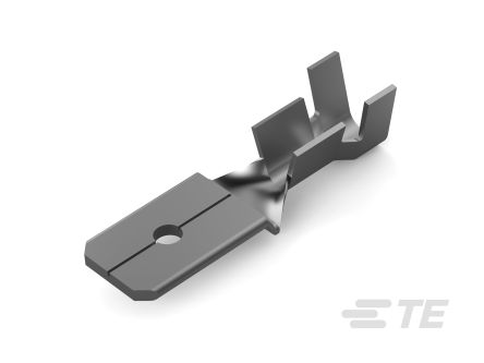 TE Connectivity FASTON 250 Dark Grey Uninsulated Male Spade Connector, Quick Disconnect, 6.35 x 0.81mm Tab Size