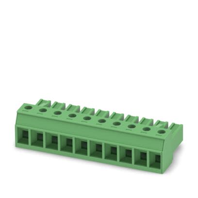 Phoenix Contact PC Series PCB Terminal Block, 10-Contact, 7.62mm Pitch, Push-In, 1-Row, Socket Termination