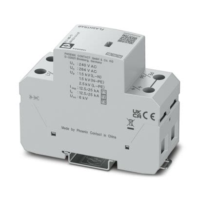 Phoenix Contact, FLT-MB Surge Arrester 264 V ac Maximum Voltage Rating 40kA Maximum Surge Current Surge Arrester