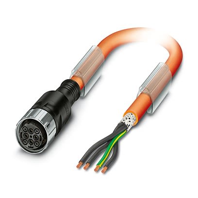 Phoenix Contact 1620323, Armoured, 5m 4+3+PE Core, Orange Power Cable +105°C