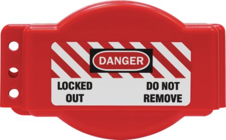 ABUS Red 3-Lock Plastic Gate Valve Lockout, 165mm Shackle