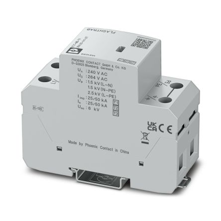 Phoenix Contact 1 Phase Surge Arrester, 25kA, 264V ac, DIN Rail Mount