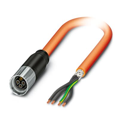 Phoenix Contact KST, PSLC11Y-J, 5m, Orange Polyurethane PUR Power Cable +80°C