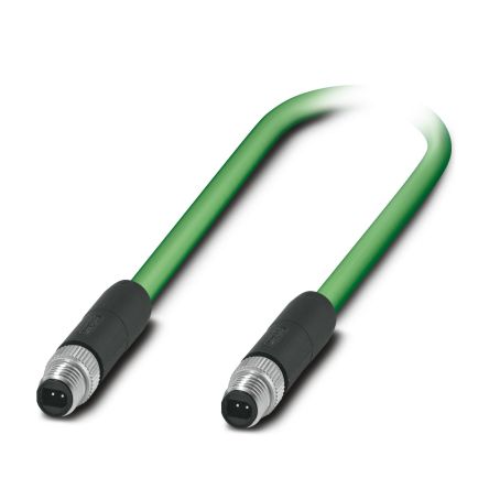 Phoenix Contact SPE, 2m, Green M8 to Male M8 Male, Shielded Shielded, Terminated Polyurethane Sheath