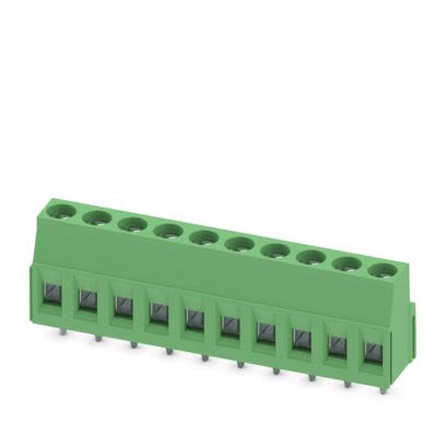 Phoenix Contact MKDSN 2 Series PCB Terminal Block, 10-Contact, 5mm Pitch, Wave Soldering, 1-Row, Screw Termination
