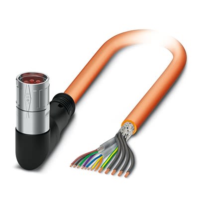 Phoenix Contact 1622230, Armoured, 2m 4+4+4+PE Core, Orange Power Cable +105°C