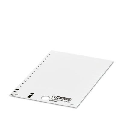 Phoenix Contact US-EML White on White Cable Labels, 9 mm Length, 20 mm Width, 9mm Label Length, 20mm Label Width