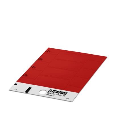 Phoenix Contact US-EML Red on Red Cable Labels, 30 mm Length, 60 mm Width, 30mm Label Length, 60mm Label Width