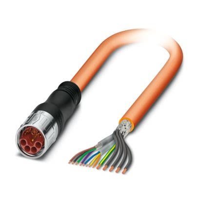 Phoenix Contact 1622228, Armoured, 5m 4+4+4+PE Core, Orange Power Cable +105°C