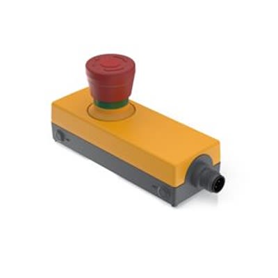 RAFI E-BOX M12 Series Latching Emergency Stop Push Button, Screw Mount, 40mm Cutout, DPST, IP65