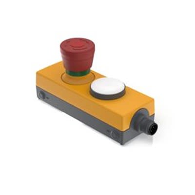 RAFI E-BOX M12 Series Latching Emergency Stop Push Button, Screw Mount, 40mm Cutout, SPST, IP65
