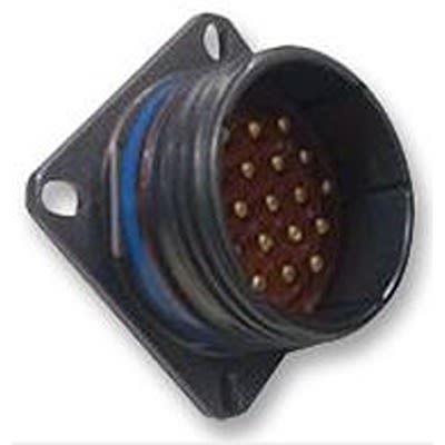 Amphenol Limited, D38999 8 Way Wall Mount MIL Spec Circular Connector ReceptacleBlack, Pin Contacts,Shell Size 13,