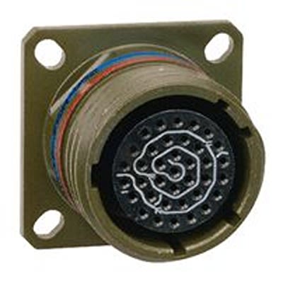 Amphenol Limited, D38999 26 Way Wall Mount MIL Spec Circular Connector ReceptacleGreen, Pin Contacts,Shell Size 17,