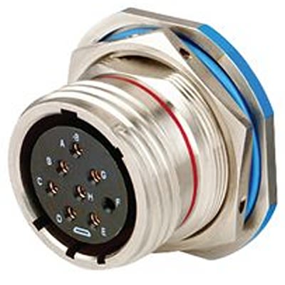 Amphenol Limited, D38999 19 Way Jam Nut MIL Spec Circular Connector ReceptacleNickel, Pin Contacts,Shell Size 15,