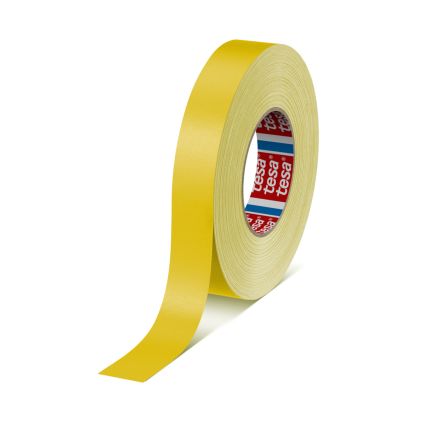 Tesa 04651-00520-00 Cloth Tape, 50m x 25mm, Yellow, Acrylic Coated Finish