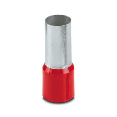 Phoenix Contact Insulated Ferrule, 25mm Pin Length, 14.7mm Pin Diameter, Red