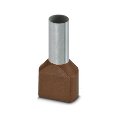 Phoenix Contact Insulated Ferrule, 14mm Pin Length, 6.5mm Pin Diameter, Brown