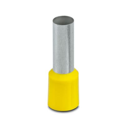Phoenix Contact Insulated Ferrule, 18mm Pin Length, 7.3mm Pin Diameter, Yellow